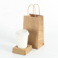 Eco-friendly Disposable Custom print paper bag with logo for fast food salad chicken snacks